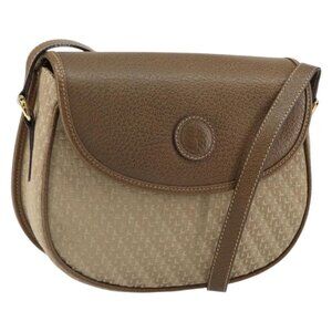 Authentic GUCCI Shoulder Bag Nylon Leather Beige Gold 007 754 0074